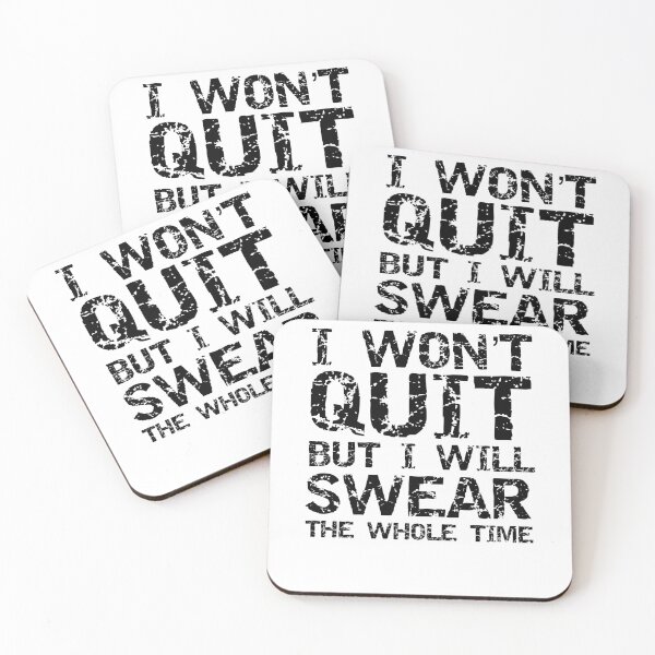 Item preview, Funny Exercise Joke I Won't Quit but I Will Swear the Whole Time Funny Workout Quote designed and sold by TNDesignStudio.