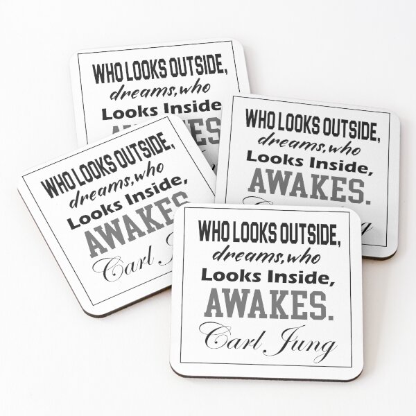 Item preview, Who looks outside, dreams; who looks inside, awakes. Carl Jung quote, best quote, quote sticker, quote 2020,  designed and sold by VEGA_DESIGNS.