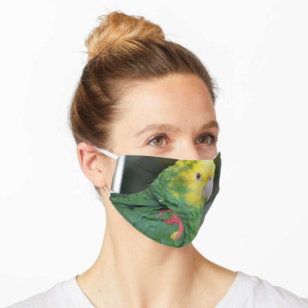 Download Double Yellow Headed Amazon Parrot Mask By Oreproductions Redbubble Yellowimages Mockups