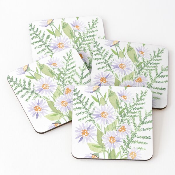 Item preview, Aster, original floral watercolor designed and sold by SharonRoseR.