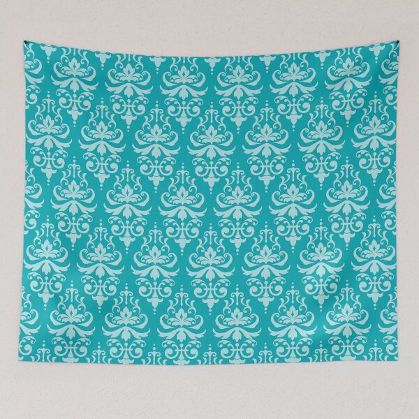 Item preview, Aqua Damask designed and sold by pugmom4.