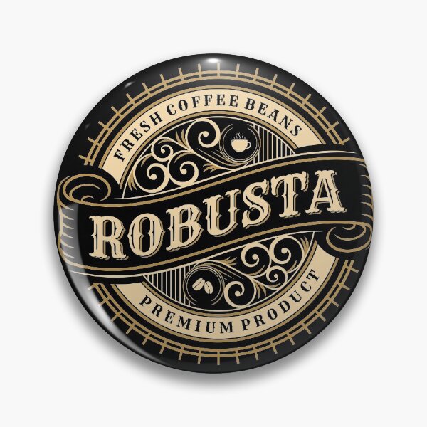 Item preview, Robusta fresh Coffee beans gold vintage ornament with coffee cup and coffee beans designed and sold by coffeeapparel.