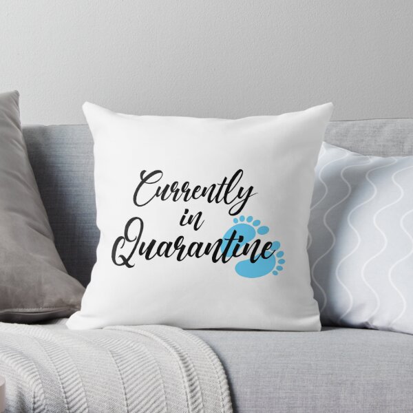 Download Currently In Quarantine Pregnancy Announcement To Husband Pillows & Cushions | Redbubble