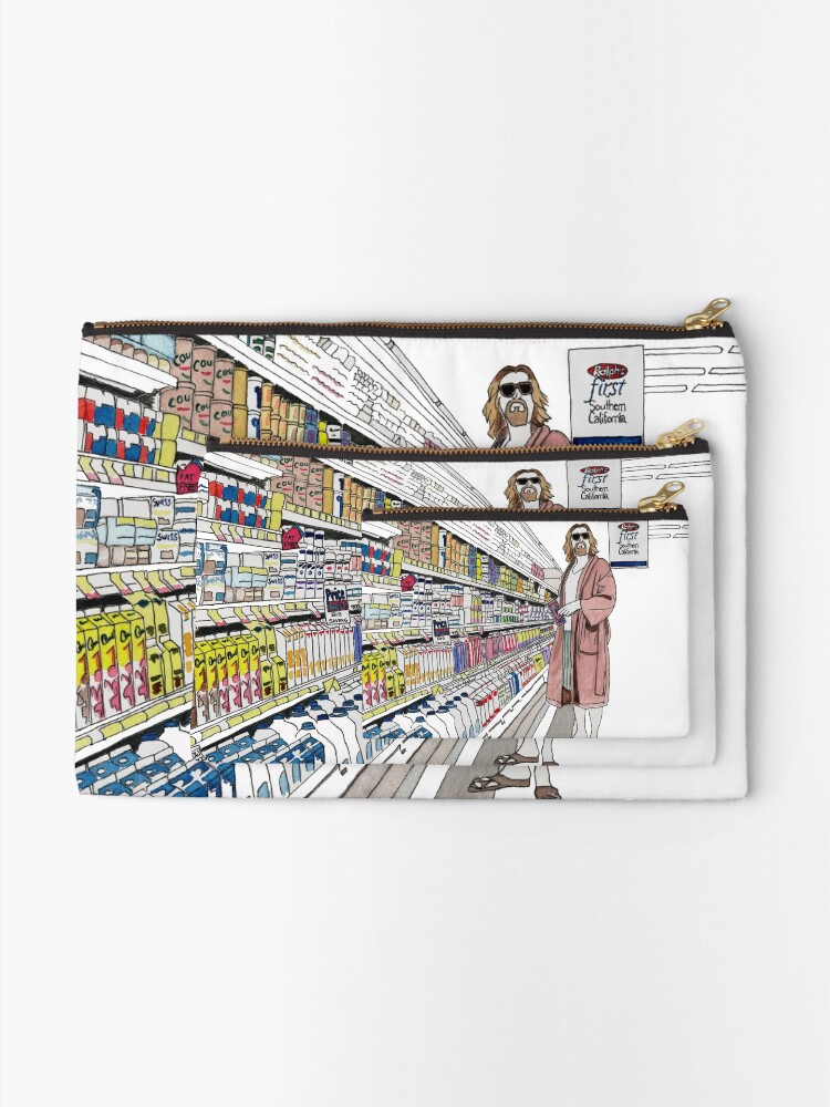 Alternate view of Jeffrey Lebowski and Milk. AKA, the Dude. Zipper Pouch