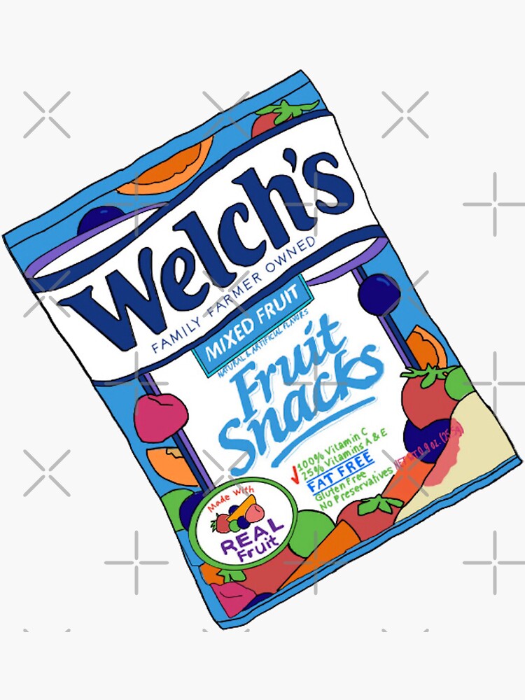 "Welch's Fruit Snacks" Sticker for Sale by gensketch Redbubble