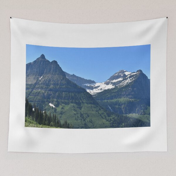 Item preview, Valley Between Snow Dusted Mountains with Hidden Waterfall, Going-to-the-Sun Road, Glacier National Park, Montana	 designed and sold by breannehope.