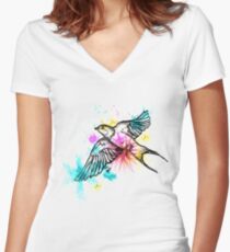 Hirondelle Women's Fitted V-Neck T-Shirt