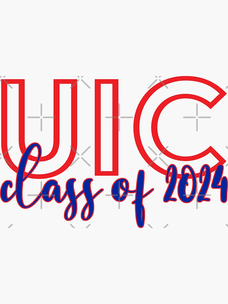 "UIC Class 2024 red" Sticker for Sale by artbynicole0418 Redbubble