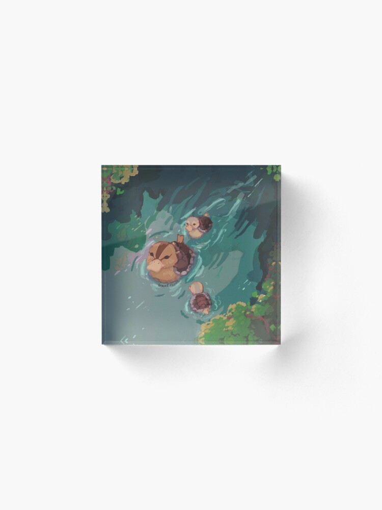 Alternate view of turtle duck pond avatar the last airbender Acrylic Block
