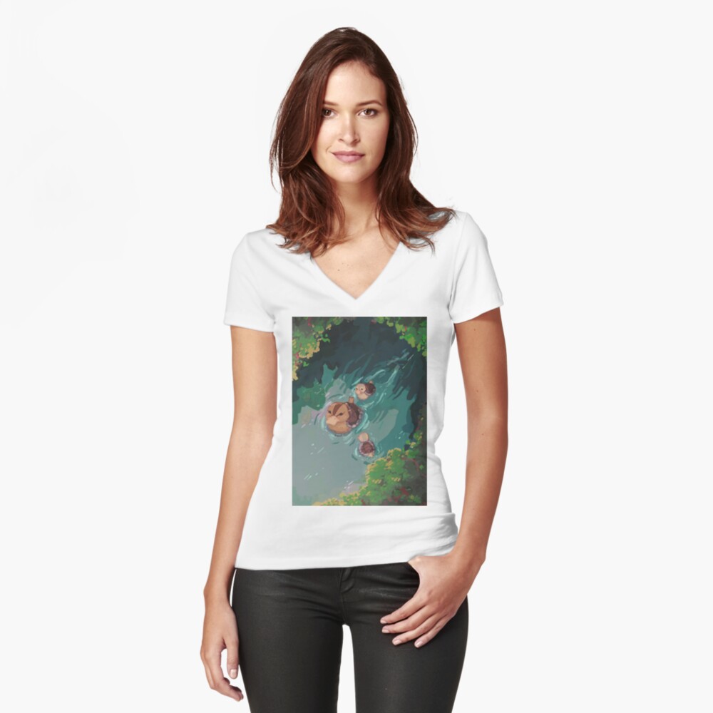 Item preview, Fitted V-Neck T-Shirt designed and sold by kingwise.