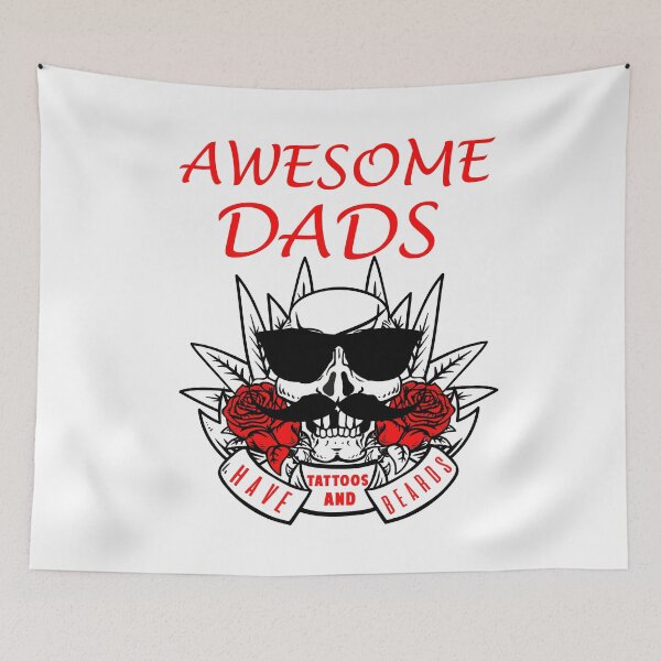 Item preview, Awesome Dads Have Tattoos And Beards Fathers Day designed and sold by abdellaoui.