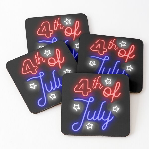 Item preview, 4 of July Neon Text Black Background designed and sold by mattpanta.