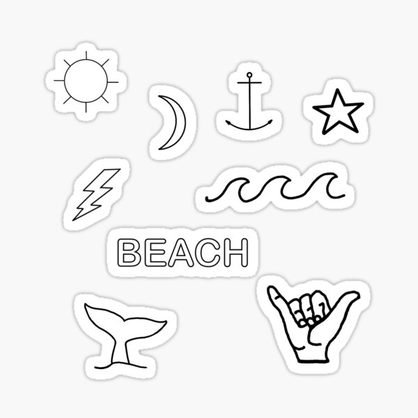 Item preview, Beach Themed Sticker Pack designed and sold by Julia Hawley.