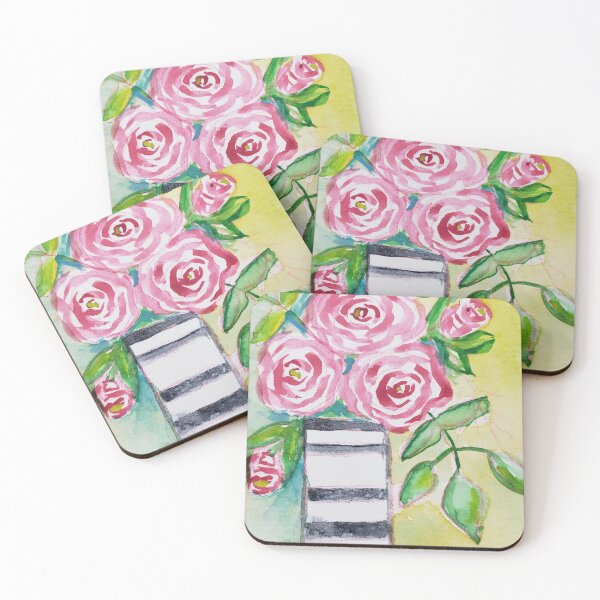 Item preview, Abstract roses in a striped vase designed and sold by Brenda  Knoll.