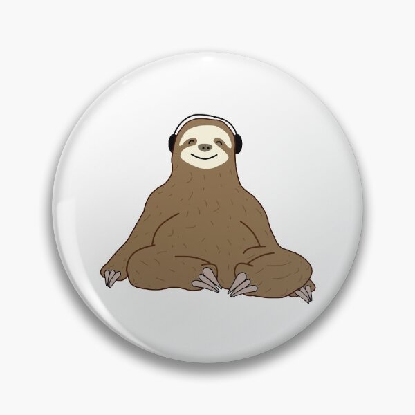 Sloth and Music Lovers Pin