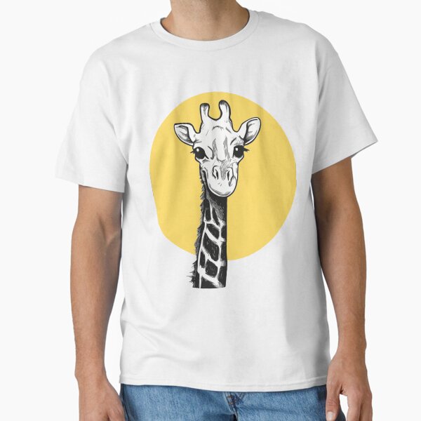 Item preview, giraffe sketch | black and white on yellow designed and sold by Kinisis.