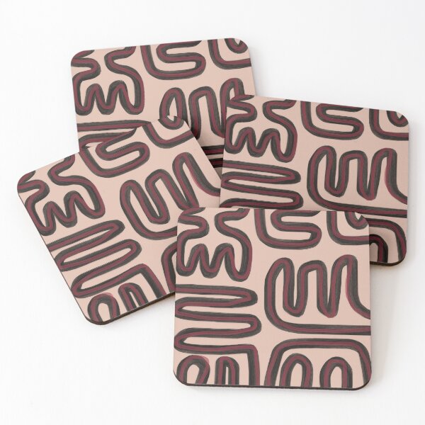 Item preview, Abstract Lines: Black, Burgundy, and Tan designed and sold by rockchicksuprem.