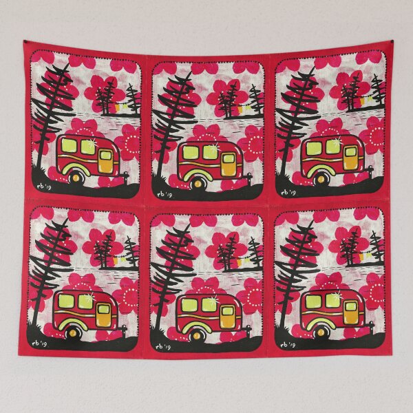 Item preview, Vintage Happy Camper in Red designed and sold by theclevercorvid.