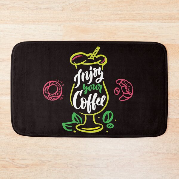 Item preview, Enjoy coffee with a donut and croissant, coffee cocktail glass on black background designed and sold by coffeeapparel.