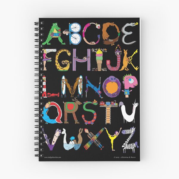 Item preview, Children's Alphabet (black background) designed and sold by babychoochoo.