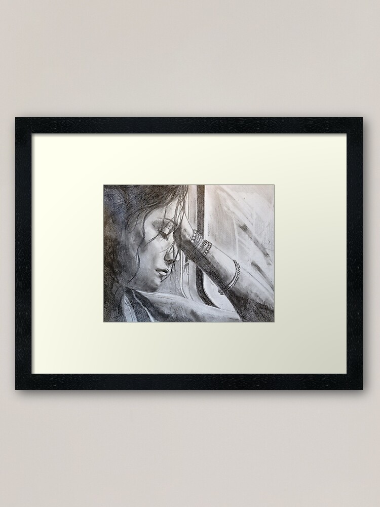 Alternate view of a long ride home - drawn Framed Art Print