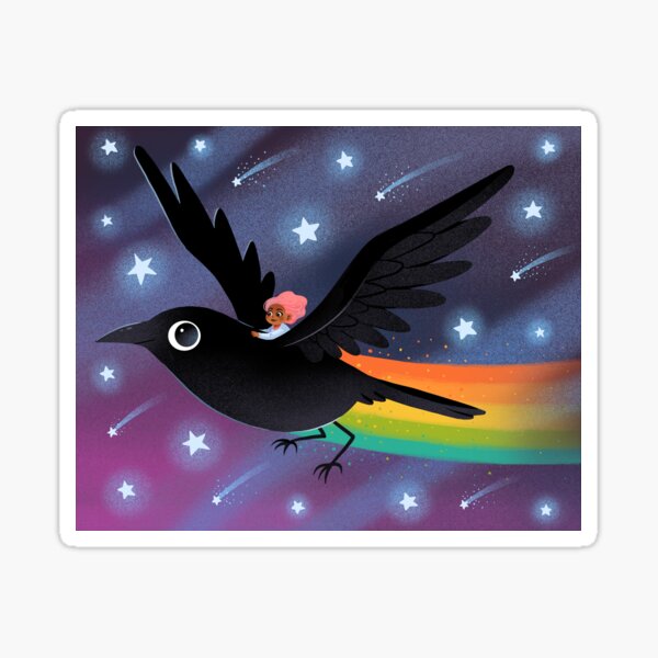 Vista previa del artículo con la obra «Vuelo del cuervo arcoiris», diseñado y vendido por katiecrumpton.