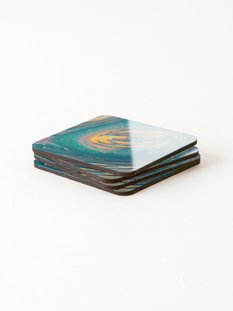 Thumbnail 4 of 5, Coasters (Set of 4), Galactic Rings designed and sold by Spilling-Paint.