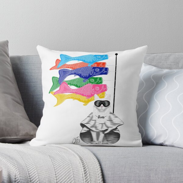 Boss Babe Windsock Fish Throw Pillow