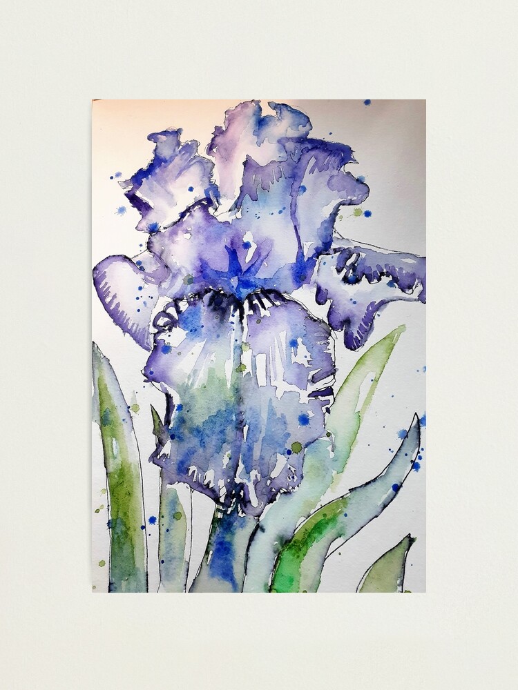 Blue Flowers - Plants Painted With Watercolors and Ink
