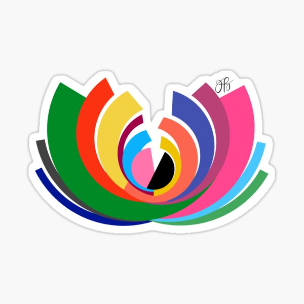 Abstract Lotus Sticker