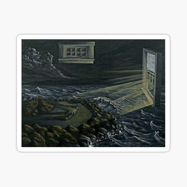 Surreal Seascape with Windows Sticker