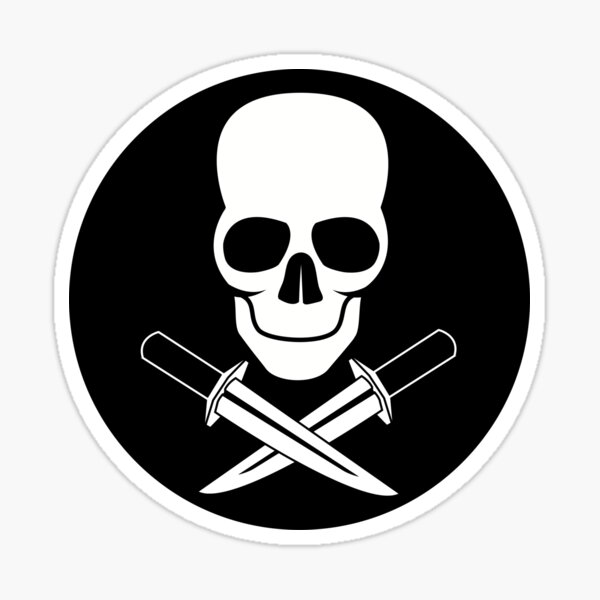 Pirate Flag Skull and Crossed Swords by Chillee Wilson Sticker for Sale by  ChilleeWilson