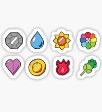 Kanto League Pokemon Inspired Badges Sticker