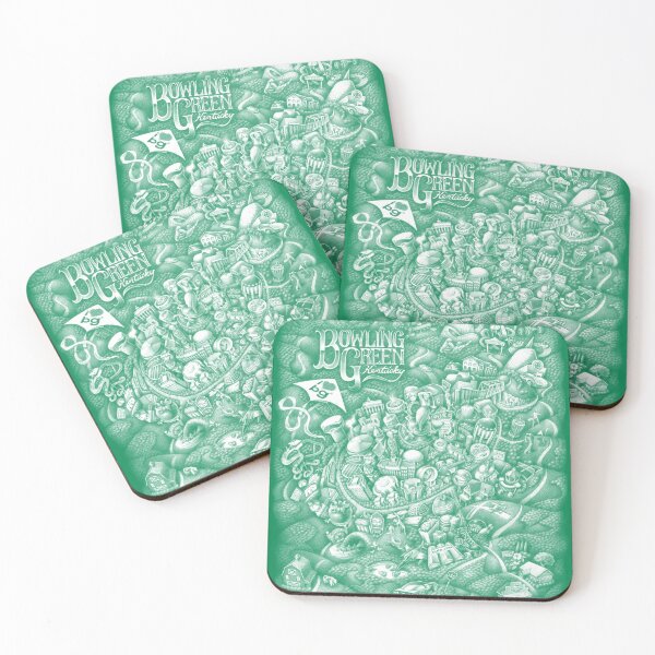 Item preview, Bowling Green, KY with city map - GREEN designed and sold by John the Craftsman.