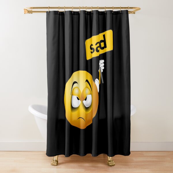 Sad Smiley Funny Emoji Icon Shower Curtain