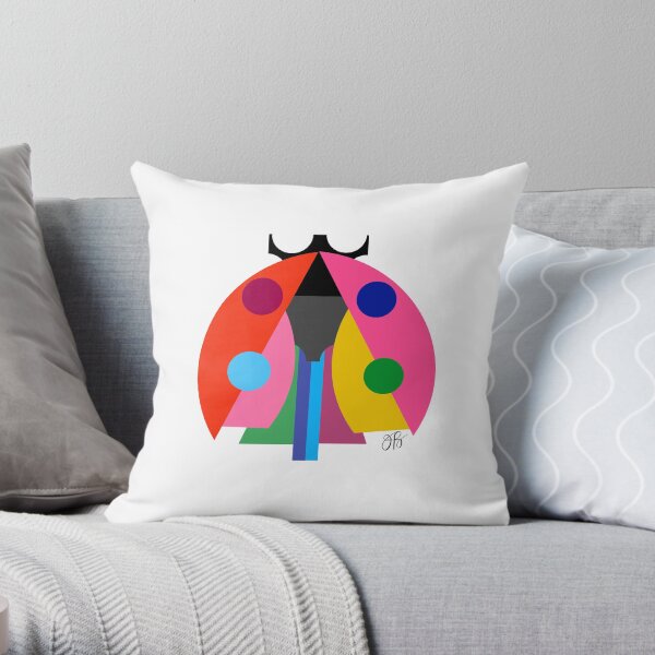 Abstract Ladybug Throw Pillow