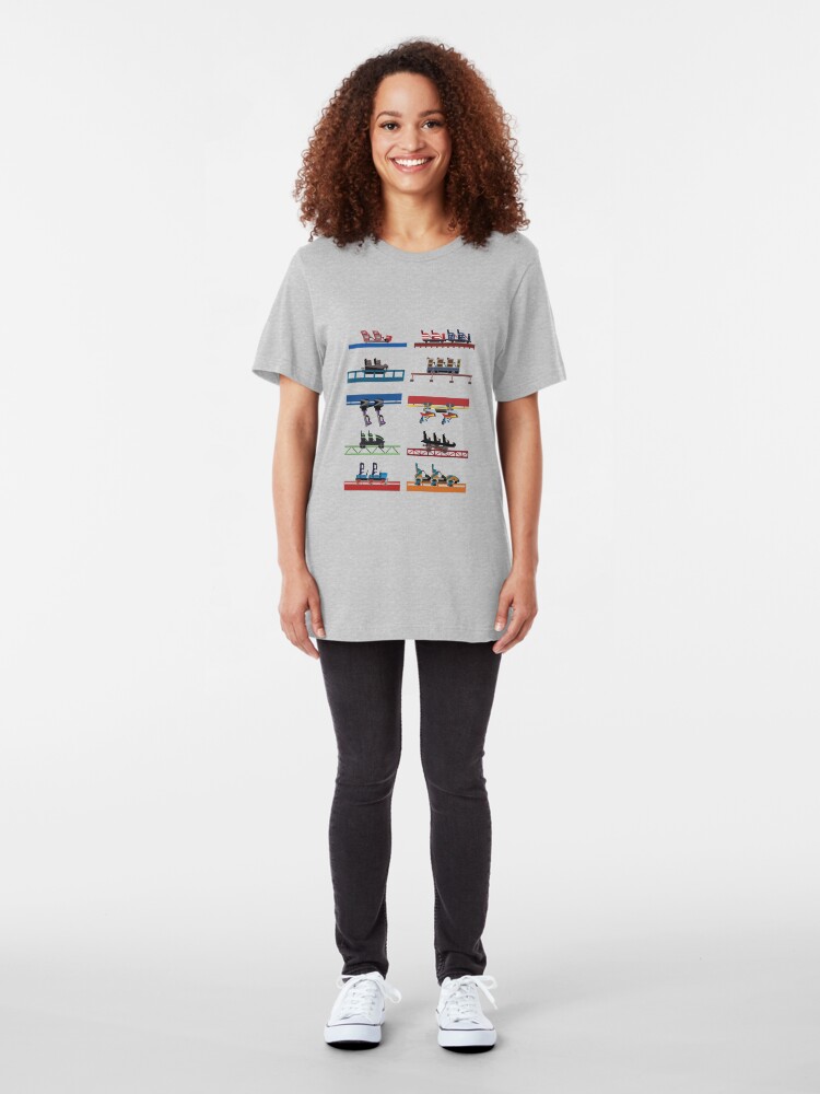 Alternate view of Six Flags Over Georgia Coaster Cars Design Slim Fit T-Shirt
