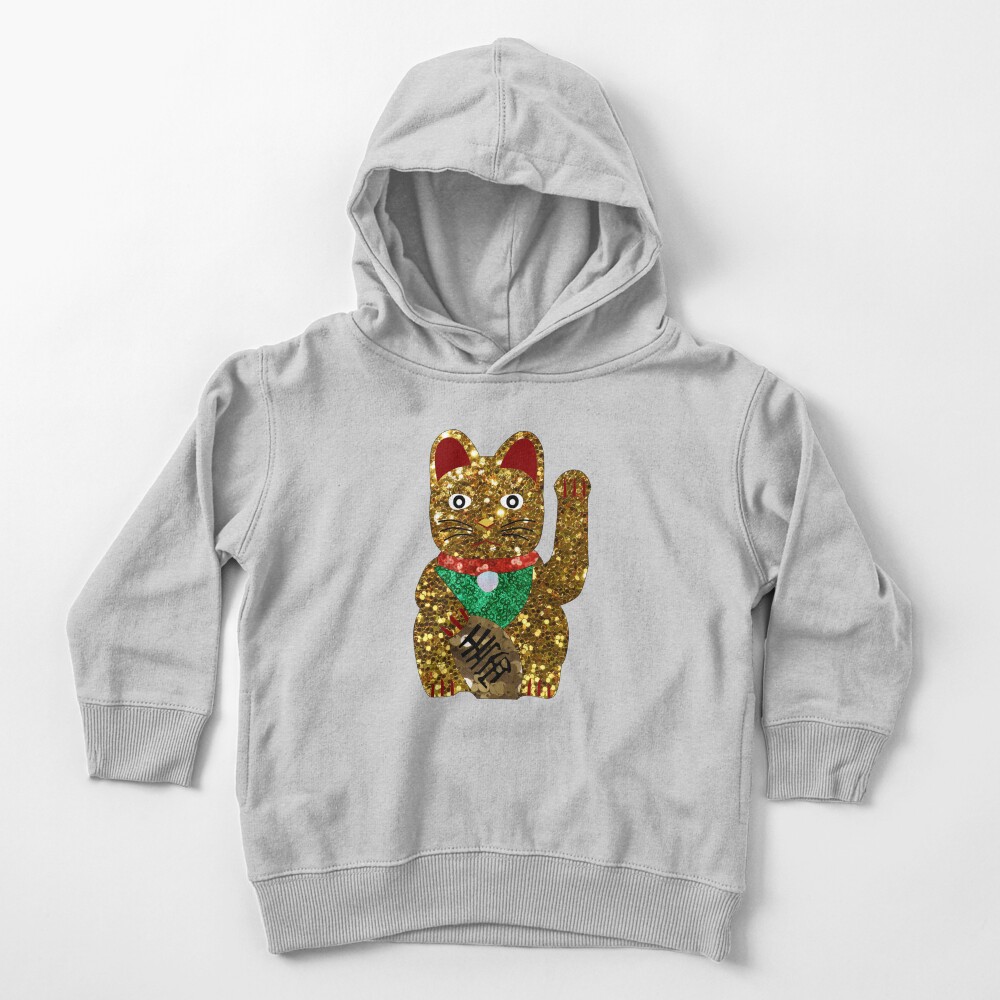 gold maneki neko cat Toddler Pullover Hoodie