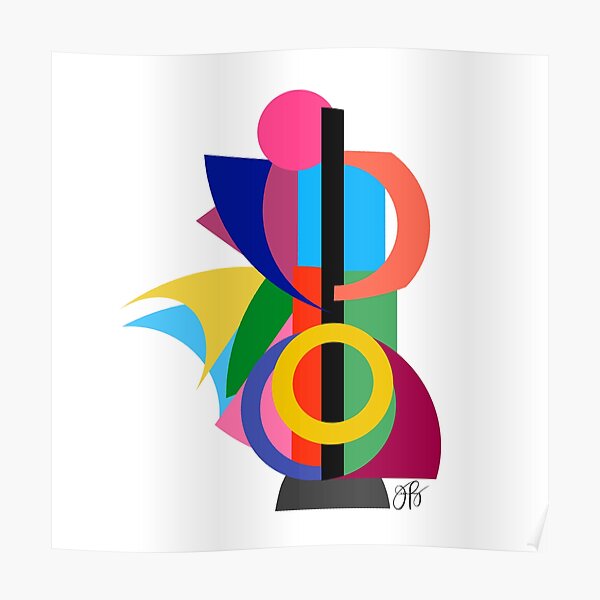 Abstract Cello Player Poster