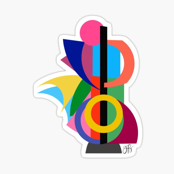 Abstract Cello Player Sticker