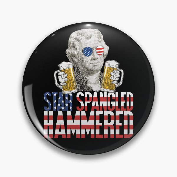 Artikelvorschau, Star Spangled Hammered Präsident Thomas Jefferson Bierliebhaber Shirt Gear entworfen und verkauft von DynamicDesign.