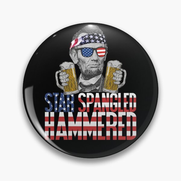 Artikelvorschau, Star Spangled gehämmert Abraham Lincoln Bierliebhaber Shirt Gear entworfen und verkauft von DynamicDesign.