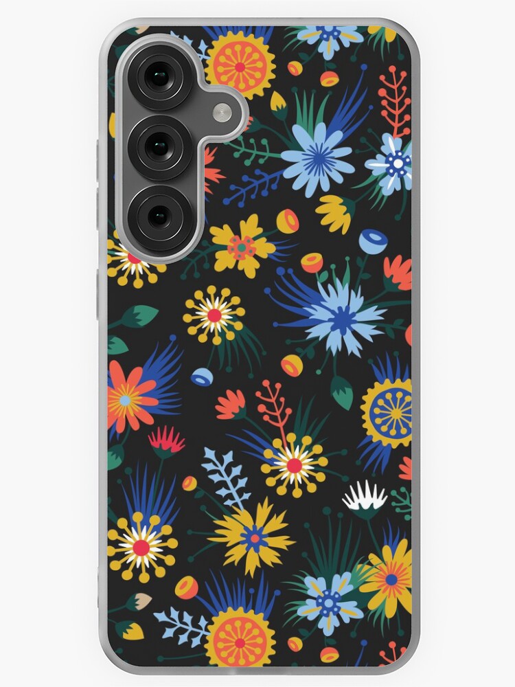Thumbnail 1 of 4, Samsung Galaxy Phone Case, Midnight Flowers designed and sold by EleanorLutz.