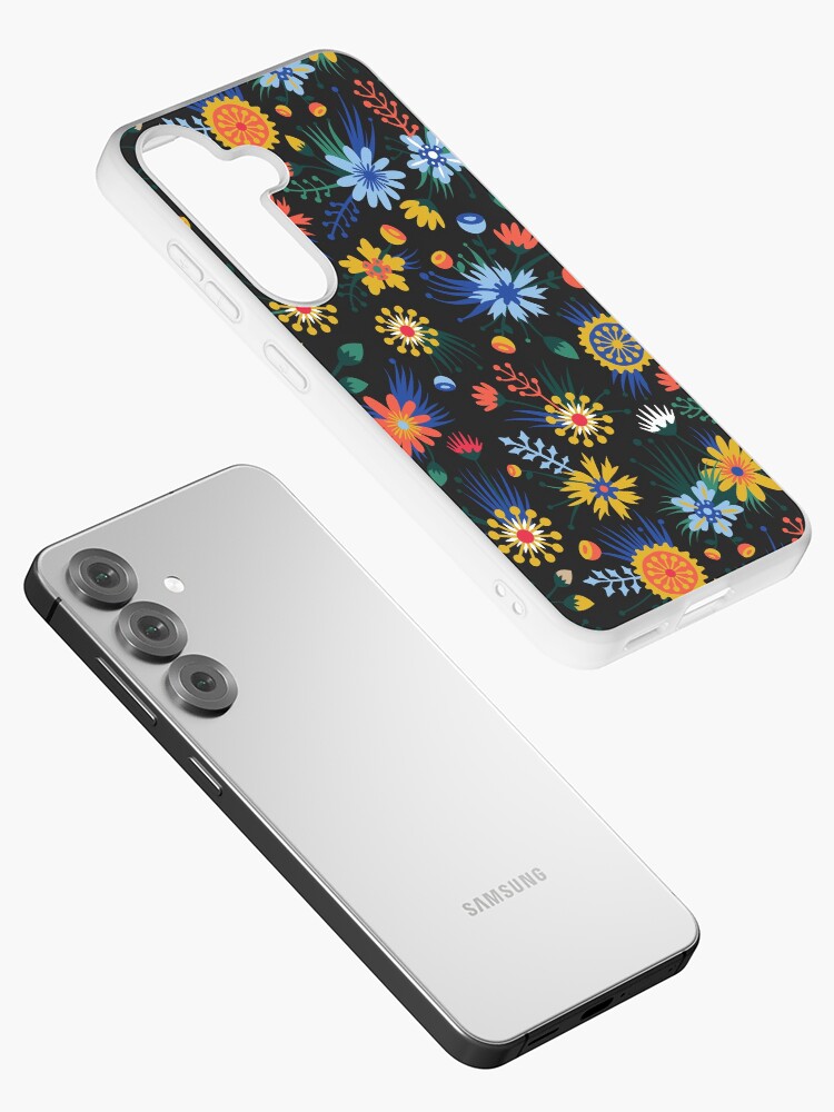Thumbnail 2 of 4, Samsung Galaxy Phone Case, Midnight Flowers designed and sold by EleanorLutz.