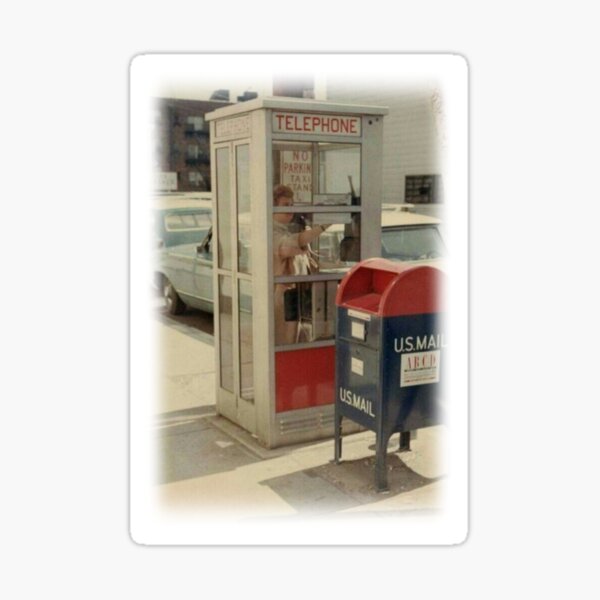 Retro 1970's Phone Booth and Post Office Box Sticker