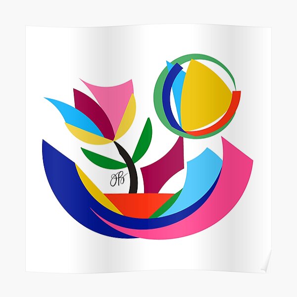 Abstract Flower Dish Poster