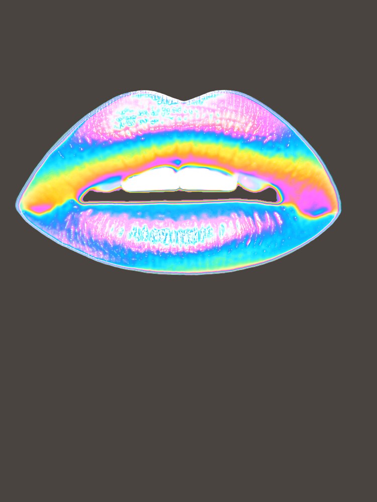 Thumbnail 7 of 7, Classic T-Shirt, New Holographic Lips on Pink designed and sold by dinaaaaaah.