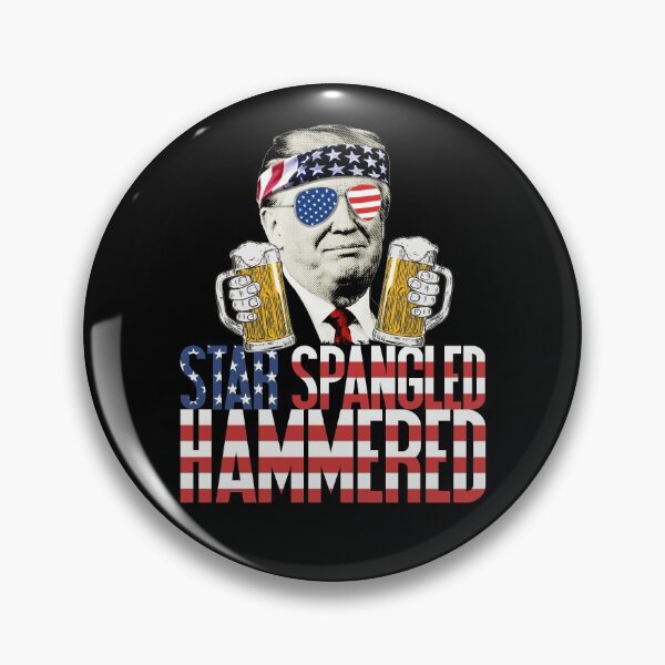 Artikelvorschau, Star Spangled Hammered Präsident Donald Trump Bierliebhaber Shirt Gear entworfen und verkauft von DynamicDesign.
