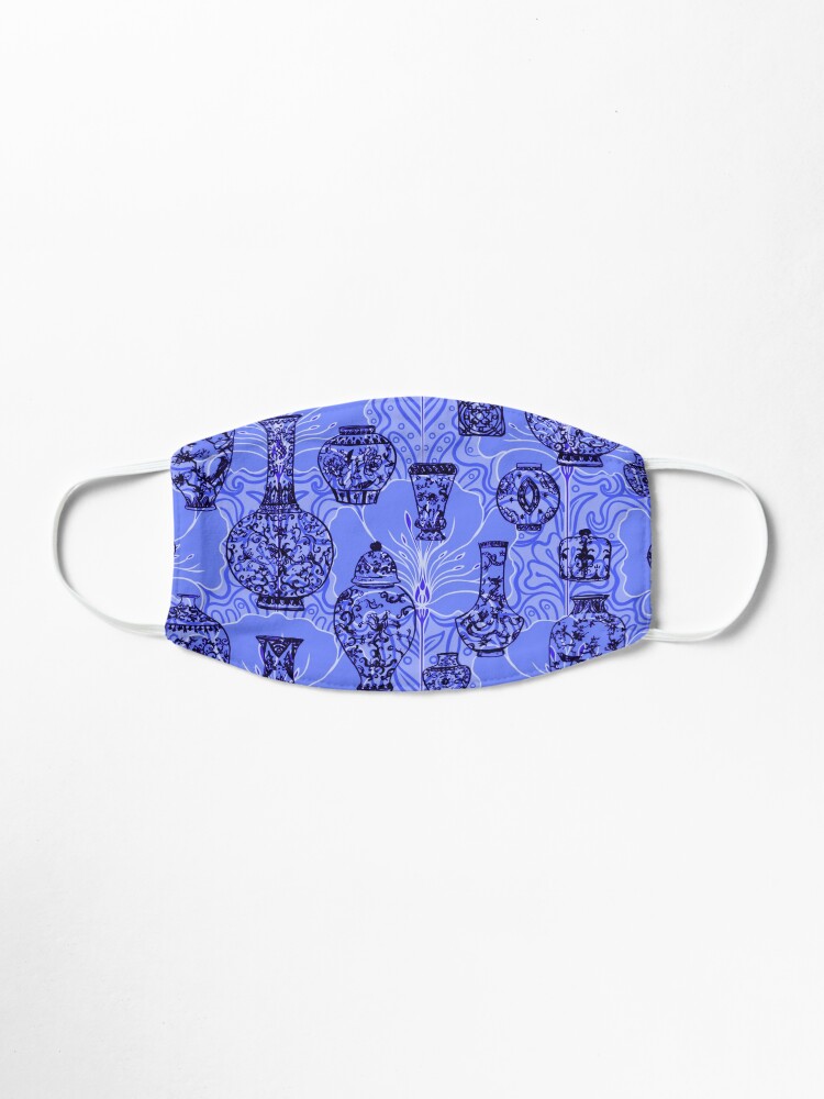 Alternate view of Art Nouveau Poppies and Ginger Jars in Periwinkle Mask