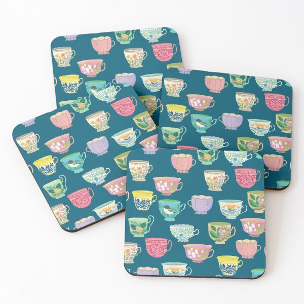 Item preview, Vintage Tea Cups {Prussian Blue} designed and sold by Cecilia Mok.